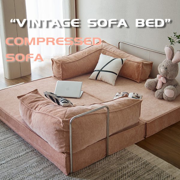Retro dual-use right angle sofa bed - Image 2