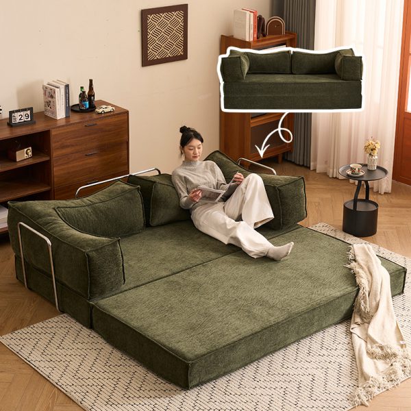Retro dual-use right angle sofa bed - Image 3