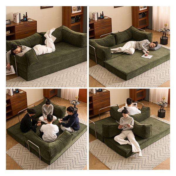 Retro dual-use right angle sofa bed - Image 5