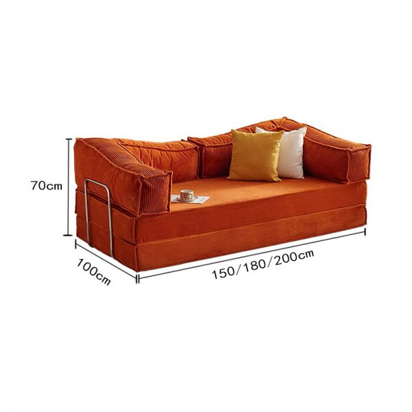 Retro dual-use right angle sofa bed - Image 6